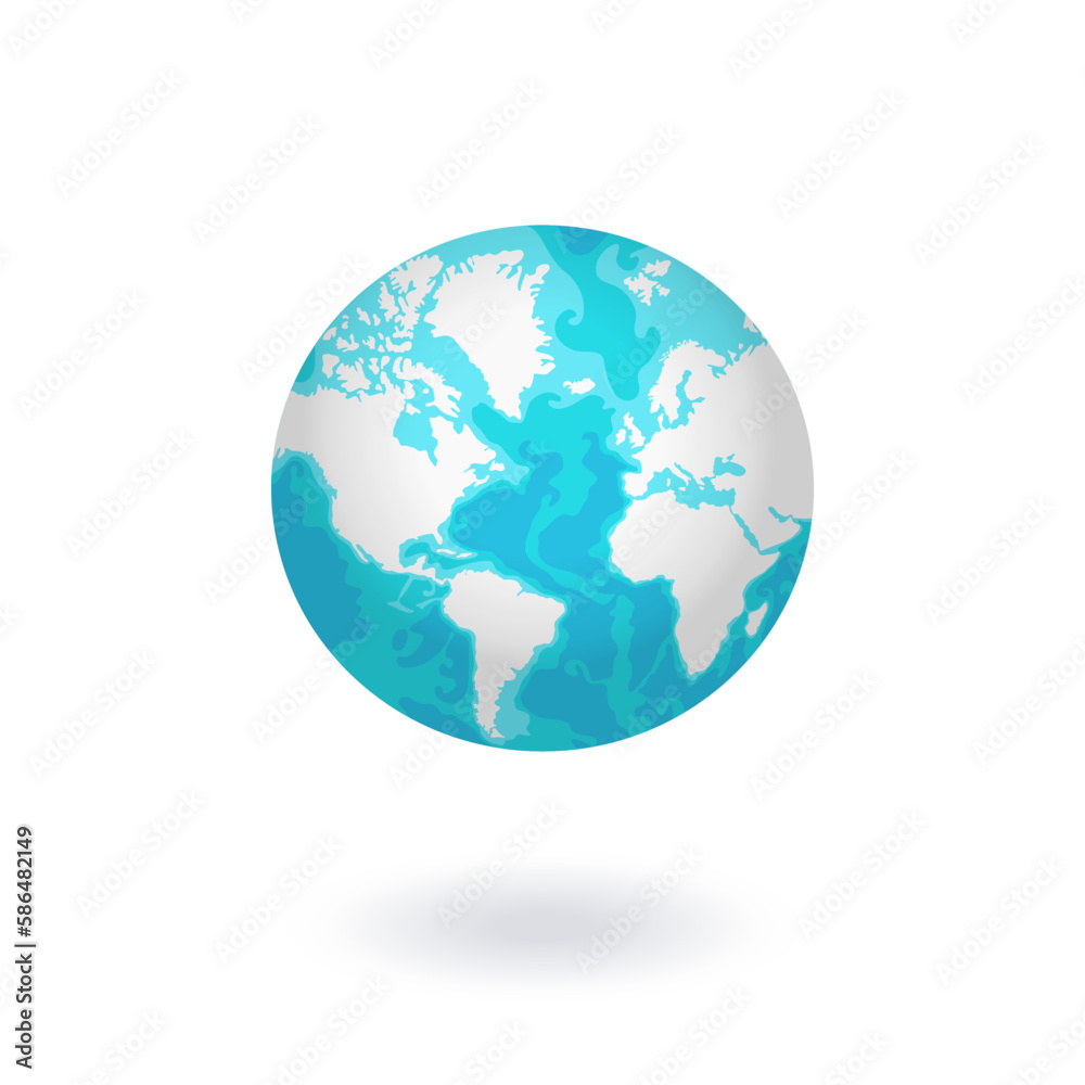 Earth globe. Vector illustration isolated on white background
