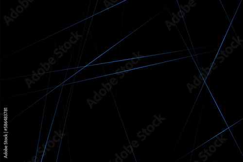 Abstract black with blue lines, triangles background modern design. Vector illustration EPS 10. © Yuriy