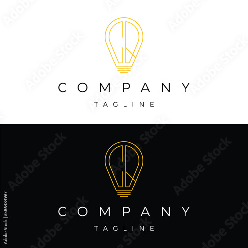 Letter CQ initial lamp solution bulblight icon logo design vector template