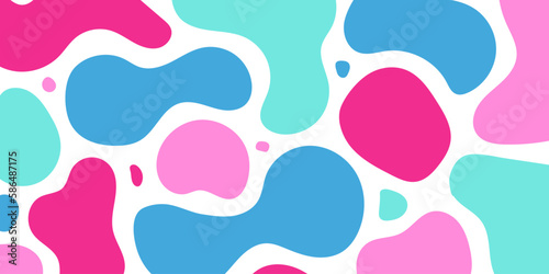 Fun colorful seamless pattern. Creative doodle abstract style art background for kids. Trendy texture design with contemporary basic shapes. Vector illustration