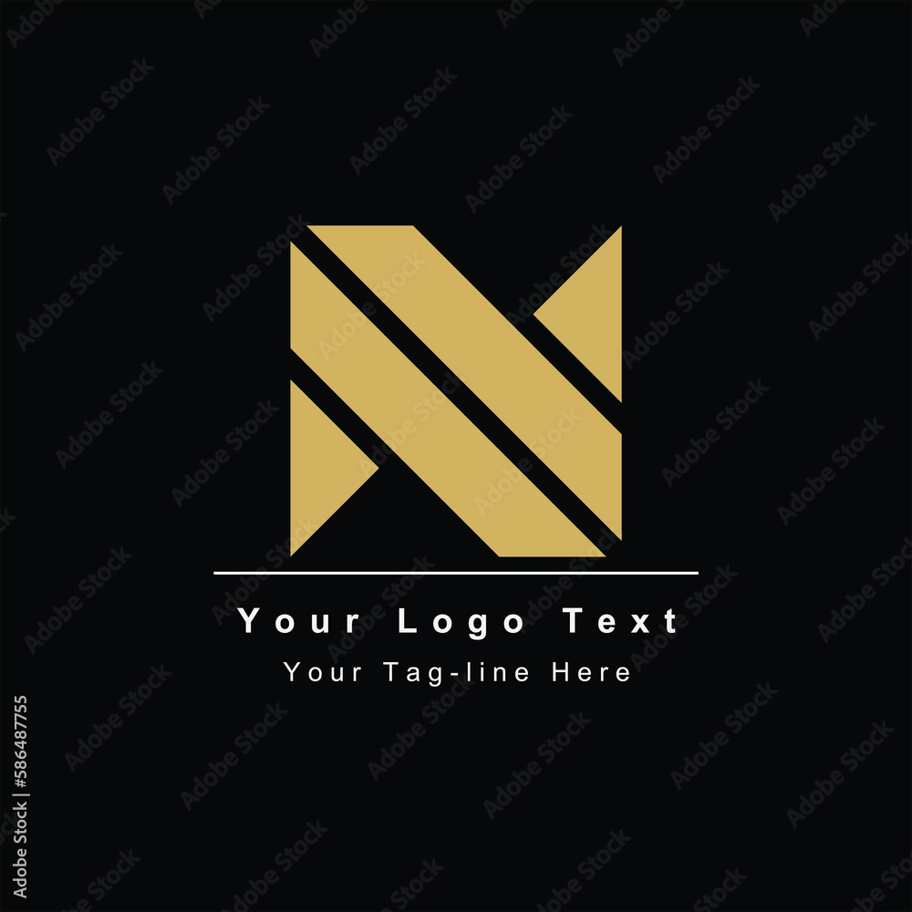Obraz premium N initial design logo abstract icon