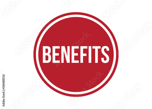 benefits red vector banner illustration isolated on white background