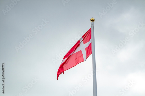 Flag of Denmark waving in the wind