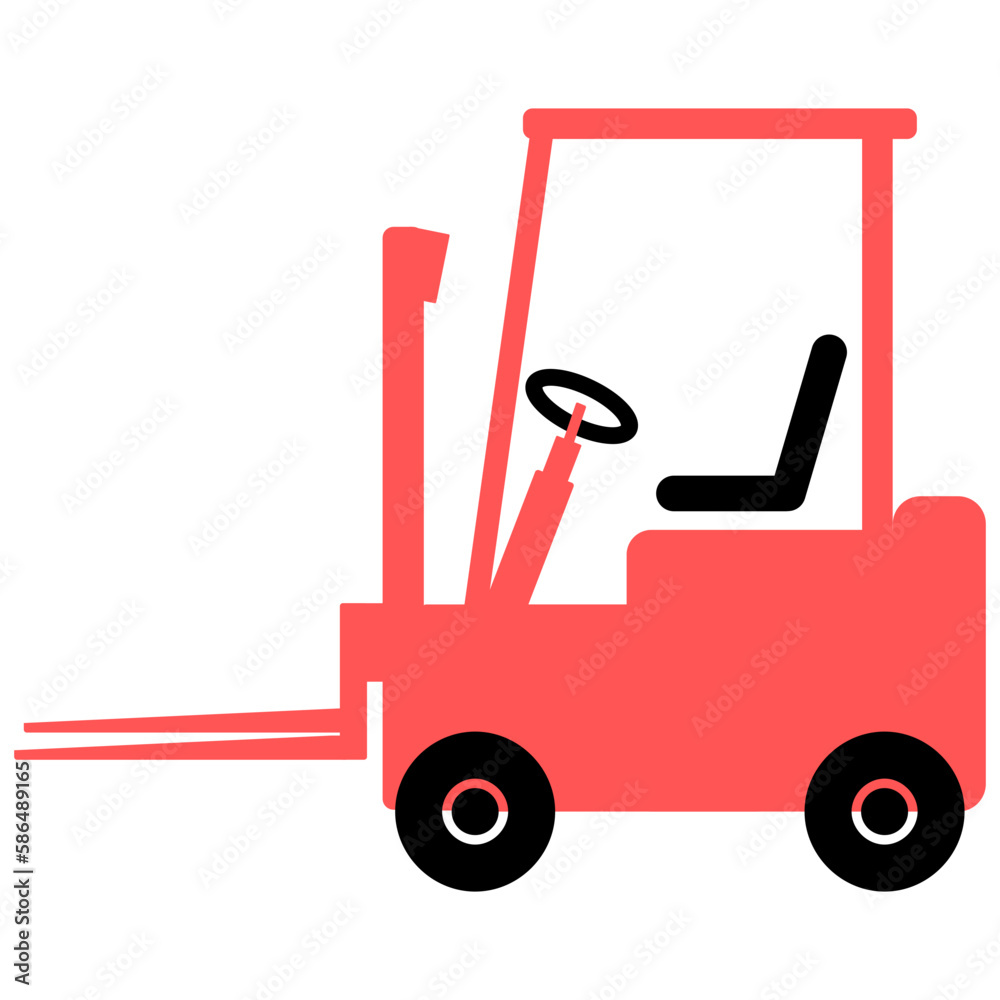 Red Color Forklift Graphic illustration