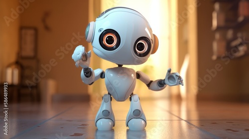 A friendly artificial intelligence robot that uses a cartoon character. Generative AI