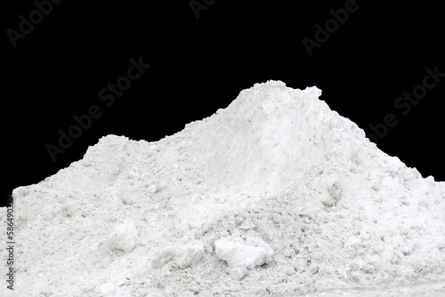 pile of snow isolated on black background