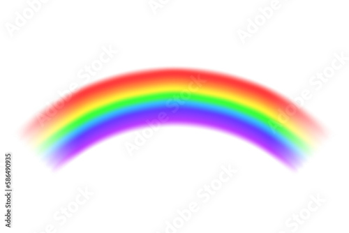 Realistic rainbow on transparent background. Colorful rainbow in arc shape. Transparent rainbow in full color spectrum