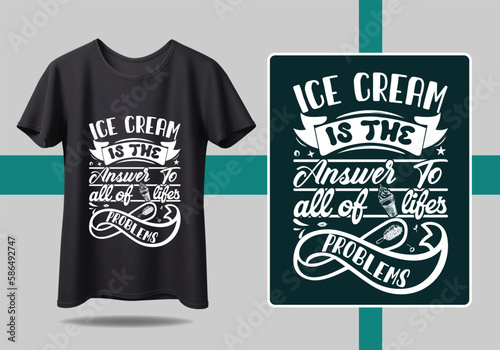 Inspiring calligraphy ICE Cream Loving t shirt design with bold and creative font styles t shirt design motivational quotes, modern t shirt design ideas