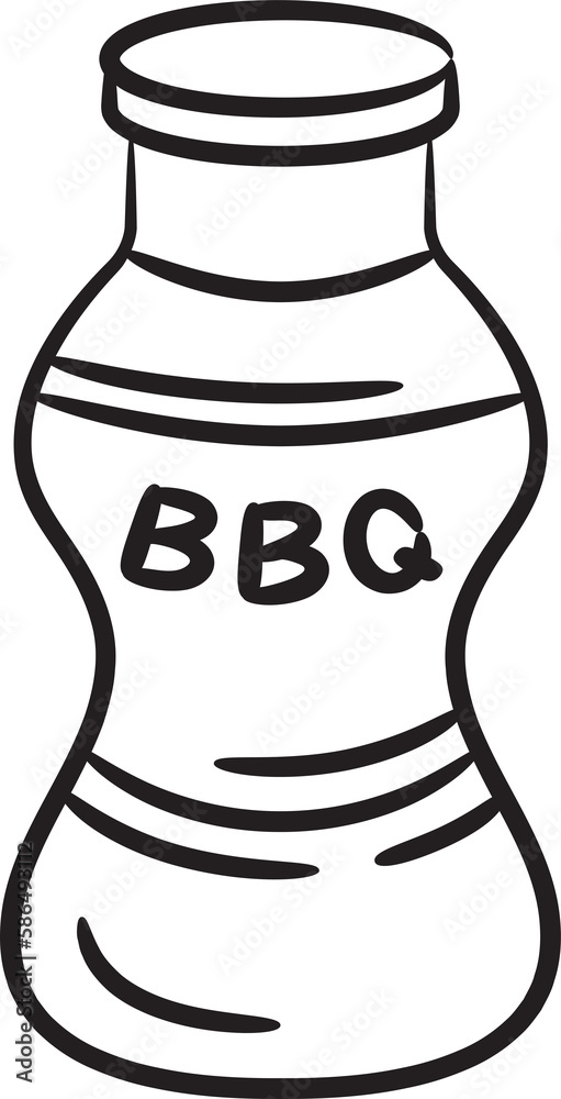 Bbq Sauce Hand Drawn Illustration Bbq Sauce Hand Drawn Illustration