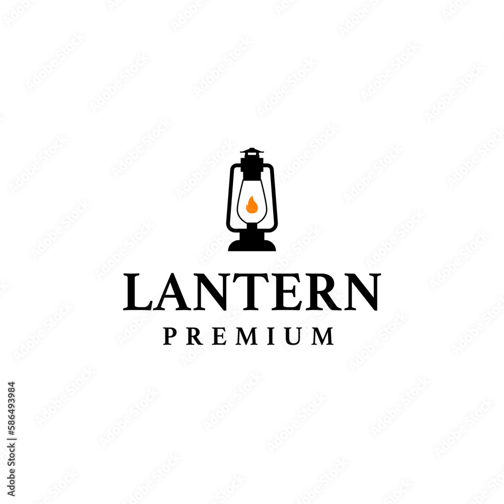 Vector lantern classic lamp logo design concept illustration idea