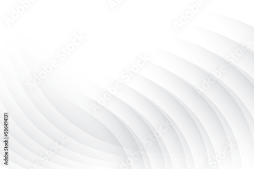 Fototapeta Naklejka Na Ścianę i Meble -  Abstract white and gray color, modern design stripes background with geometric round shape. Vector illustration.