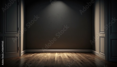 Dark Wall Chiaroscuro  The Beauty of Light and Dark in an Empty Space AI generated 