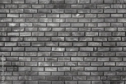 monochromatic view of a textured brick wall. Generative AI