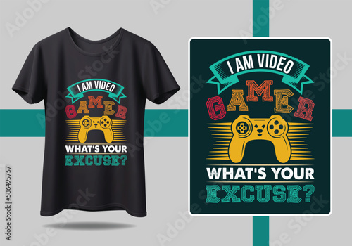 Gamer t-shirt design Vector illustration. I Am not A A Geek I'm A gamer. T shirt Design vector, Trendy, apparel, Gaming, retro, Game, Video