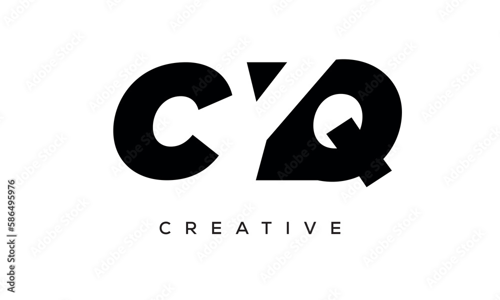 CYQ letters negative space logo design. creative typography monogram vector CYQ letters negative space logo design. creative typography monogram vector