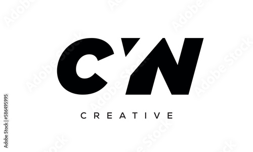 CYN letters negative space logo design. creative typography monogram vector photo