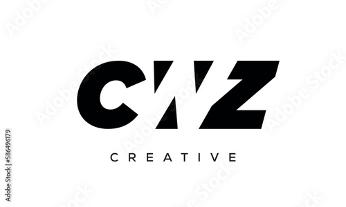 CWZ letters negative space logo design. creative typography monogram vector