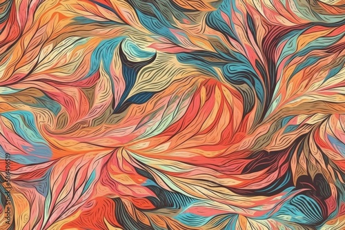 vibrant and colorful pattern painted on a wall. Generative AI