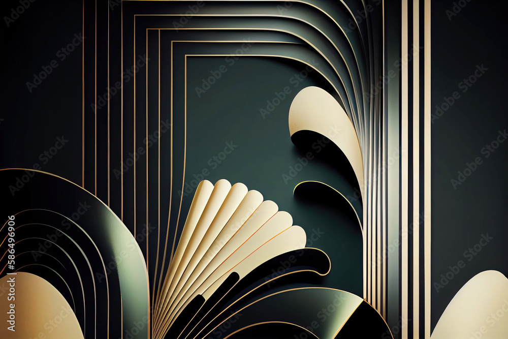 Abstract minimalist art deco style wallpaper background (Generative AI