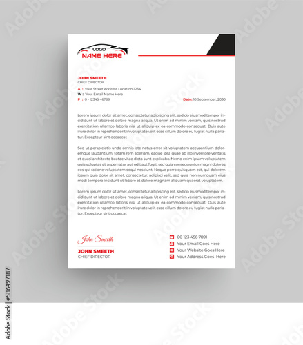 Car rental Clean and professional corporate company business letterhead template design, Car rental Business letterhead design. Letterhead template in Abstract style design