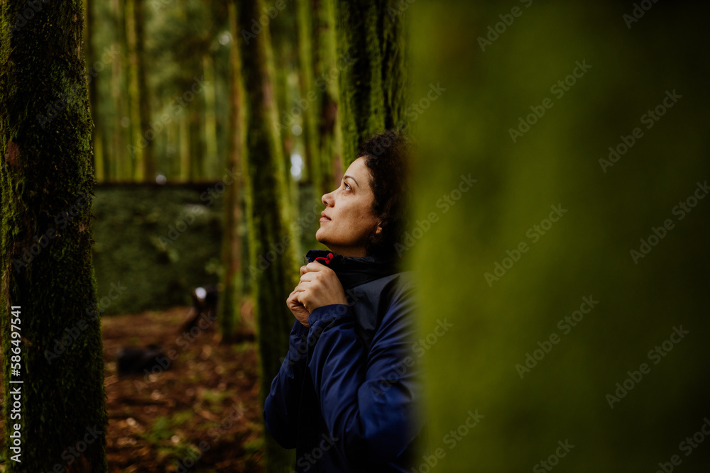 Portrait of a beautiful woman in a forest Portrait of a beautiful woman in a forest