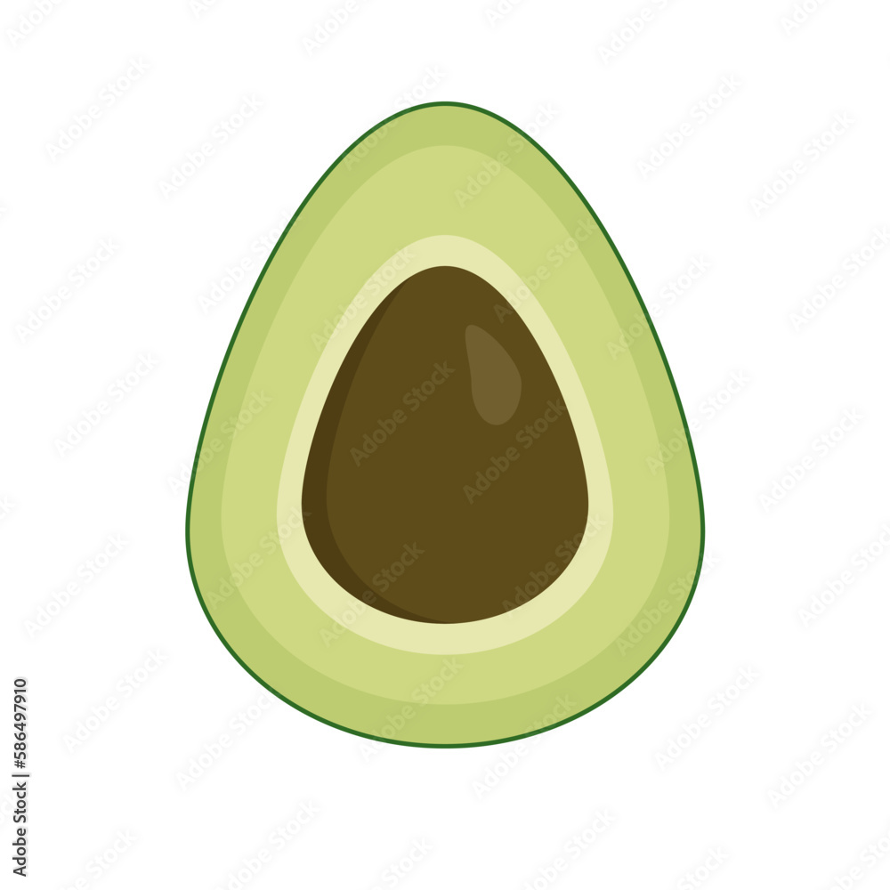 Simple flat vector design of avocado Simple flat vector design of avocado