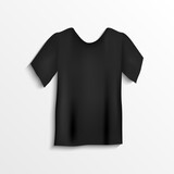 Black T-Shirt Blank Clothing Mockup Template Vector Illustration