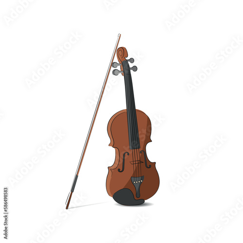 Vector violin illustration drawing. Instrument drawing for music designs.