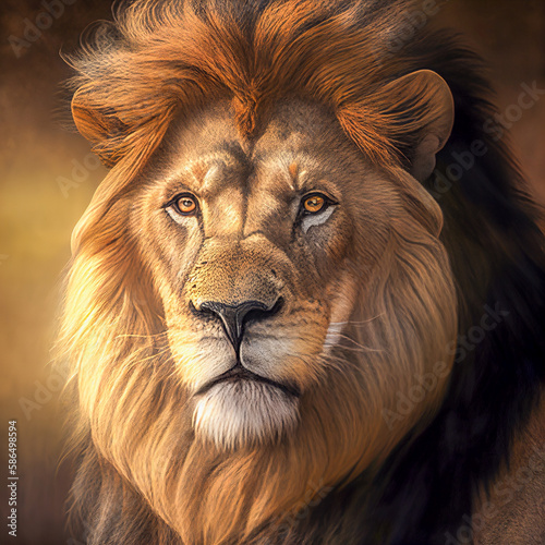 portrait of a lion  generative ai illustration