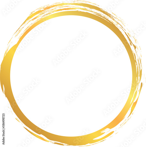 vector illustration of gold colored circle brush painted banner