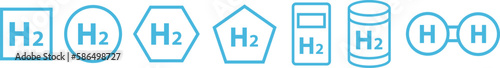 set of vector icons with different hydrogen symbols
