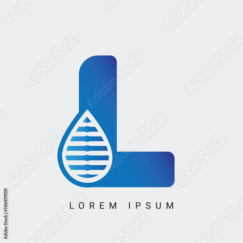 Letter L with Water Drop Logo Template Illustration Design
