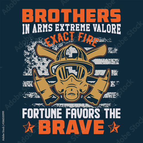 Firefighter Graphic t shirt design with trendy style