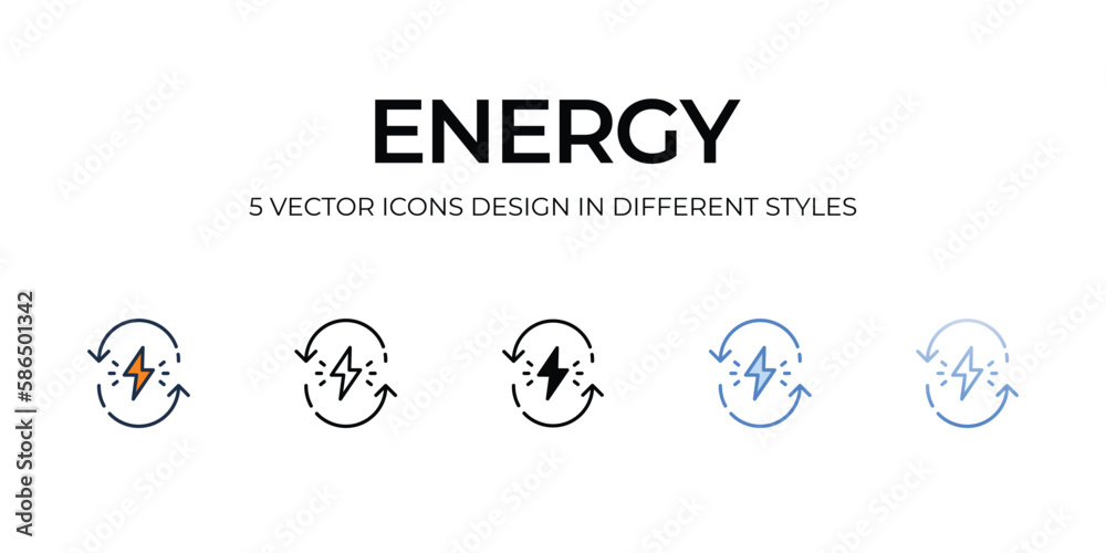 Energy icon. Suitable for Web Page, Mobile App, UI, UX and GUI design.