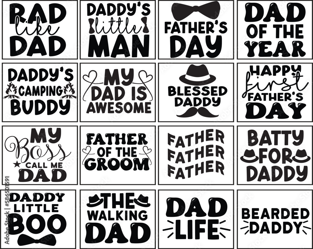 Naklejka premium Dad SVG Bundle Design
