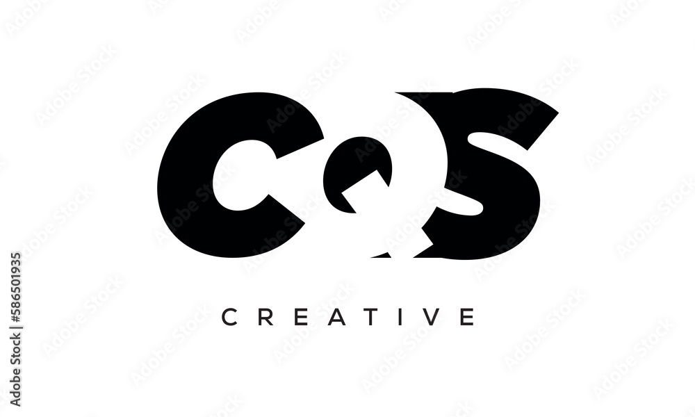 CQS letters negative space logo design. creative typography monogram vector
