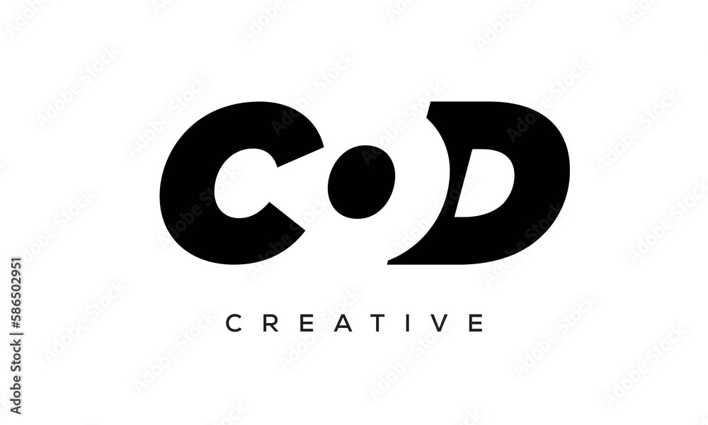 COD letters negative space logo design. creative typography monogram vector COD letters negative space logo design. creative typography monogram vector