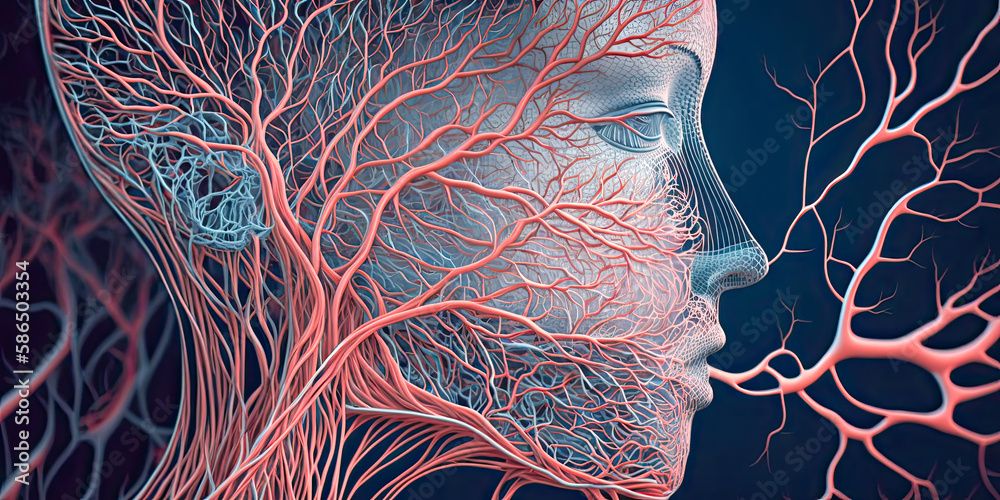 System many small capillaries branch out of the large blood vessels ...