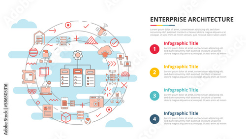 enterprise architecture concept for infographic template banner with four point list information