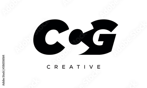 CCG letters negative space logo design. creative typography monogram vector photo