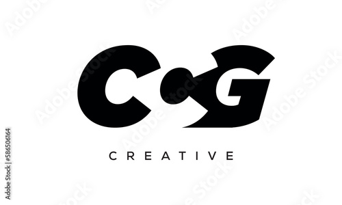 CCG letters negative space logo design. creative typography monogram vector