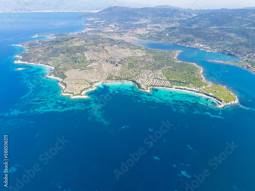North Aegean shorelines Pissa Bay aerial photography. Pissa koyu - Dikili - Izmir - Turkey. photo