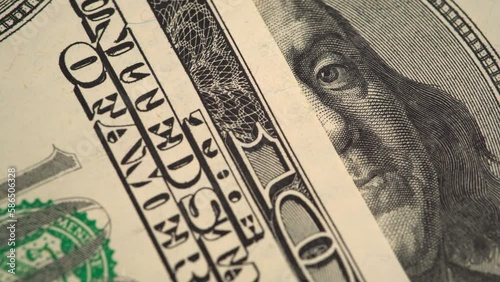 One hundred dollar bill. Maany 100 dollars macro