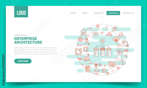 enterprise architecture concept with circle icon for website template or landing page homepage