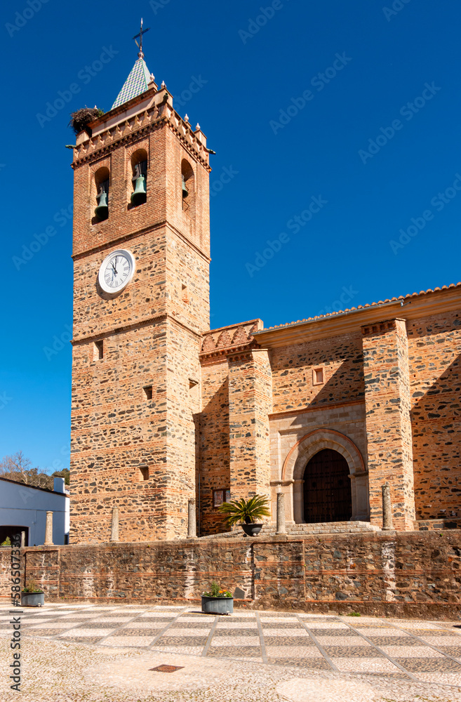 church tower in Almonaster la Real,Huela,Spain