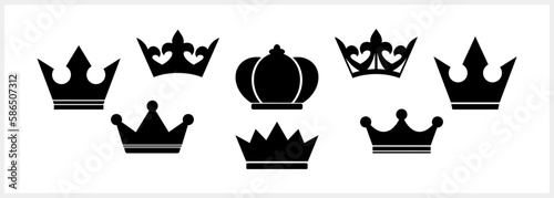 Fototapeta Naklejka Na Ścianę i Meble -  Doodle crown icon isolated. Stencil clipart. Vector stock illustration. EPS 10