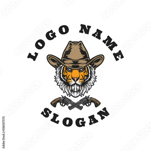 Tiger Cowboy Graphic Logo Design