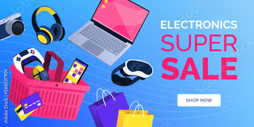 Electronics sale banner with devices