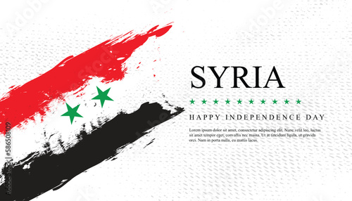 Syria Flag Made of  grunge Brush Paint Vector template