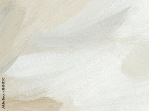 Neutral abstract art background with paint brush strokes. Hand painted acrylic texture template photo